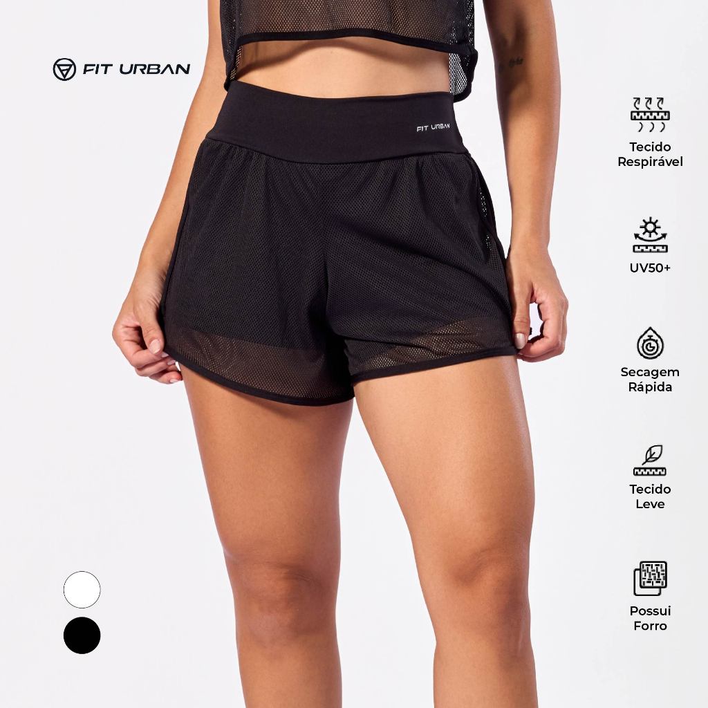 Short Duplo Soltinho Tela Casual Esportivo