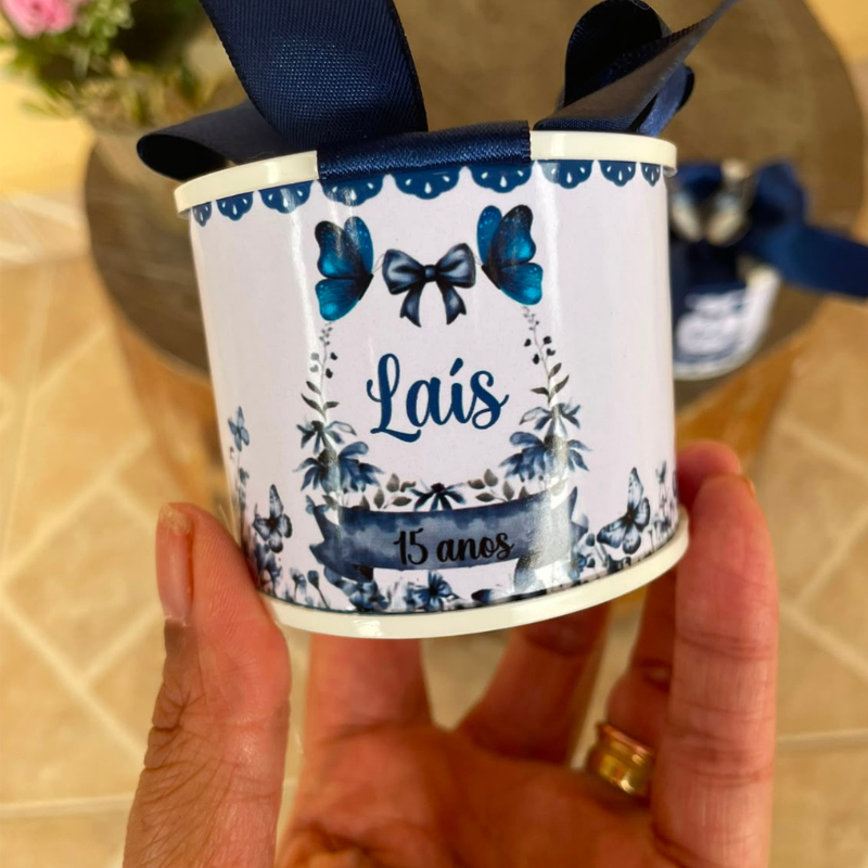 Kit tubolatas personalizadas Borboletas • Lembrancinha maternidade | aniversário | chá de bebê • 5x6