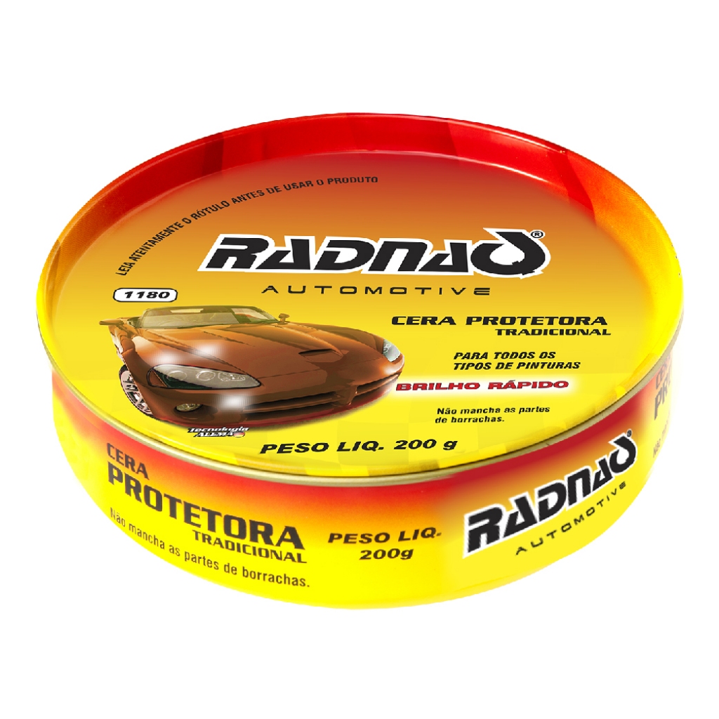 Cera De Carnaúba Protetora Incolor Polimento Brilho Rápido Radnaq 200g