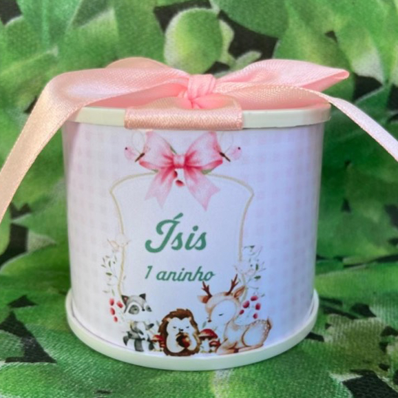 Kit Tubolata Personalizada (5x6) Bosque Encantado Rosa  Lembrancinha de Maternidade/Chá de Bebê/Aniversário