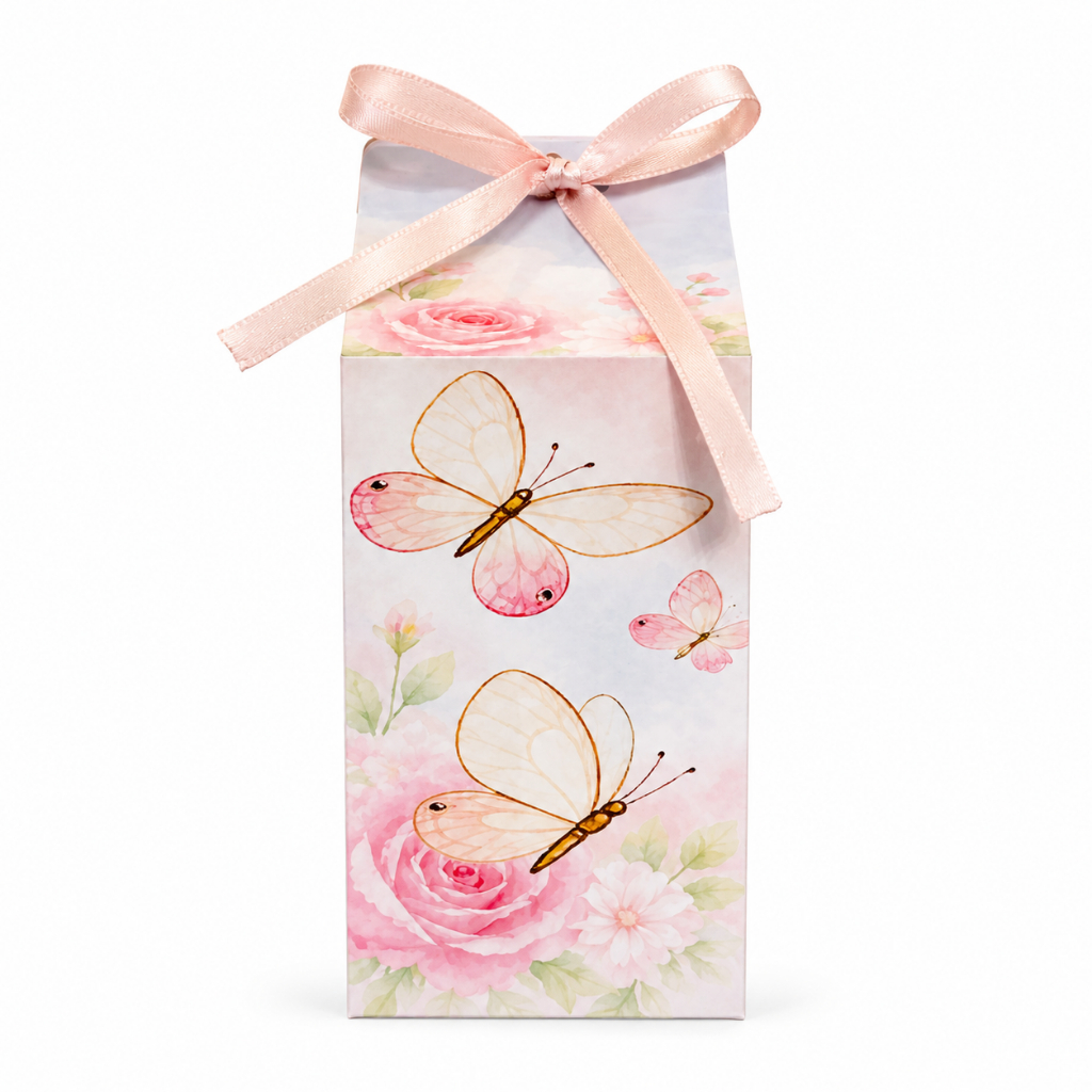 Caixinhas Personalizadas Borboletas Rosa | Caixa Milk | Lembrancinhas Aniversário | Fazemos Todos os Temas