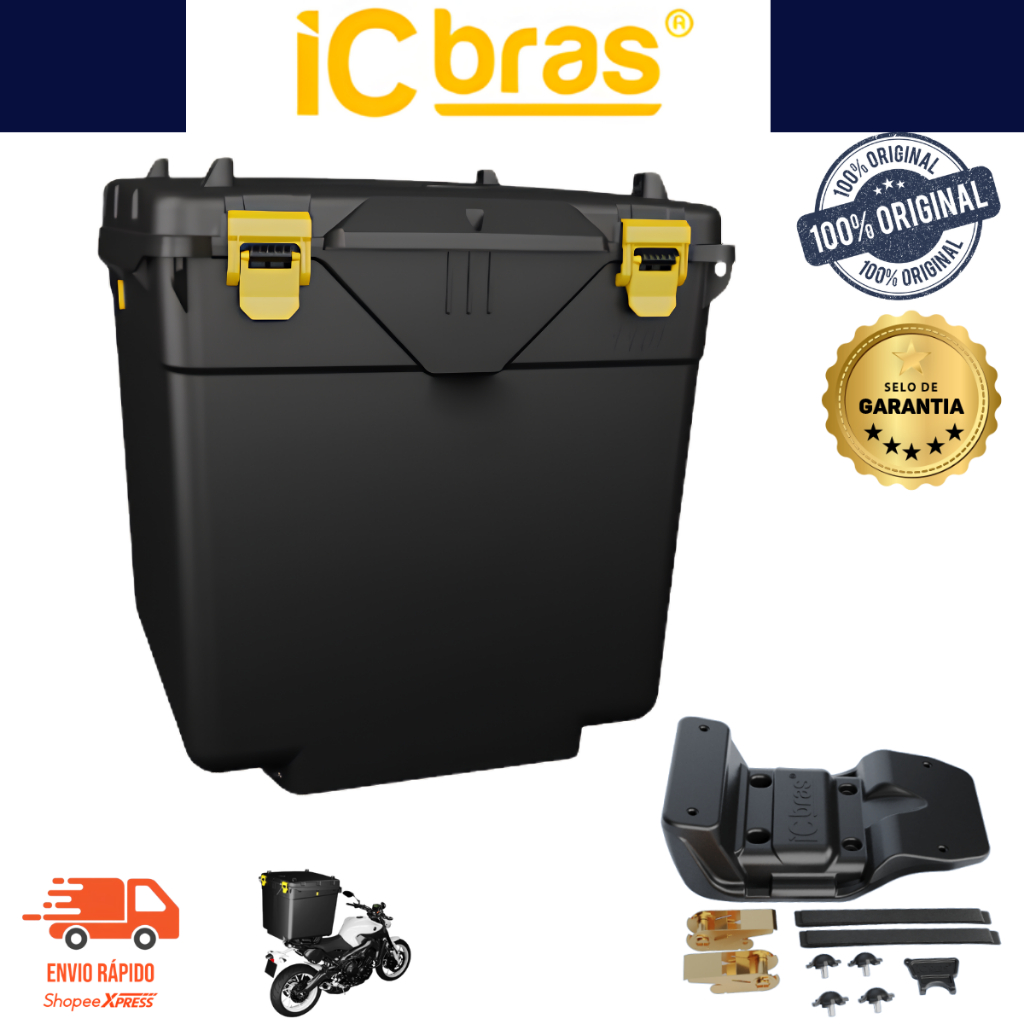 Caixa Baú 110 Litros Com Suporte Universal Abertura Frontal Motoboy Icbras Delivery Entrega Oferta