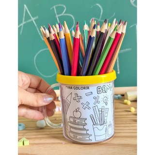Kit Caneca Acrílica Para Pintar - Pintando o Caneco  - Caneca lúdica com Encardes para Pintar
