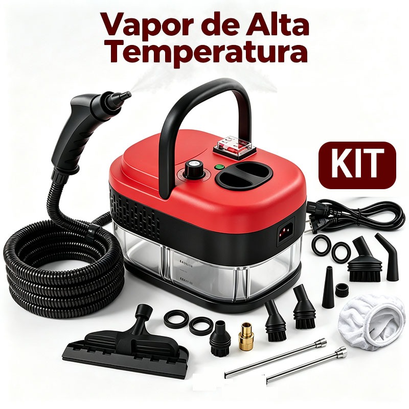 Vaporizador de Limpeza Doméstica — Máquina a Vapor Limpeza de Carro, Alta Pressão, Interior e Exterior, com Acessórios