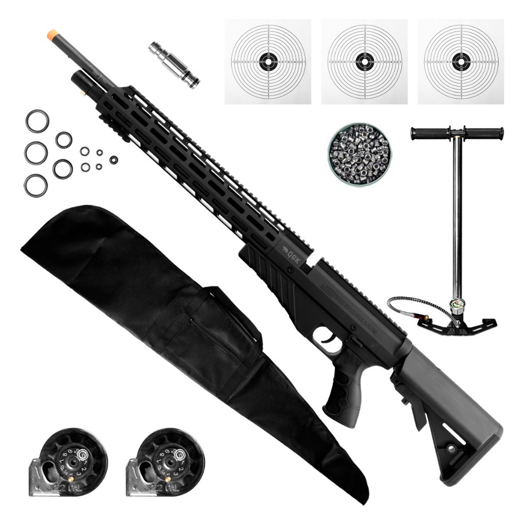 CARABINA PRESSÃO AIRGUN PCP G850T 5,5 QGK+ BOMBA+CAPA+CHUMBO