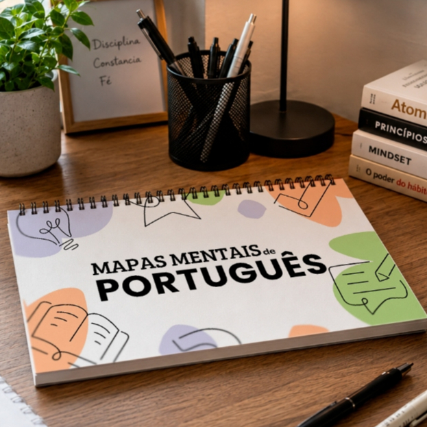 Imagem Mapa Mental de Português – Aprenda Mais Rápido e Memorize Tudo para Concursos