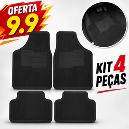 Jogo Tapete Automotivo Universal Borracha Preto 4 Peças Sem Logo Lavável Proteção Para Carro