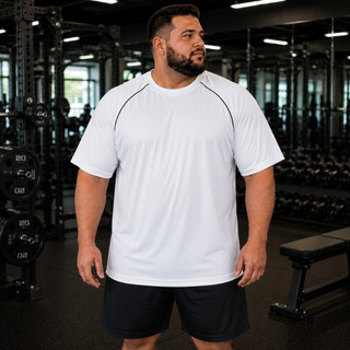 Camiseta Camisa Tam Extra-Plus G1-G3 Dry Fit Lisa Basica Masculina  Casual - Academia - Esportes - Football