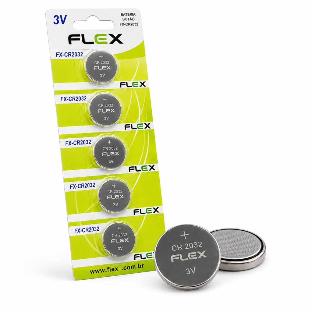 Kit 5 Unidades Bateria 3V CR2032 Pilha Botão Prime