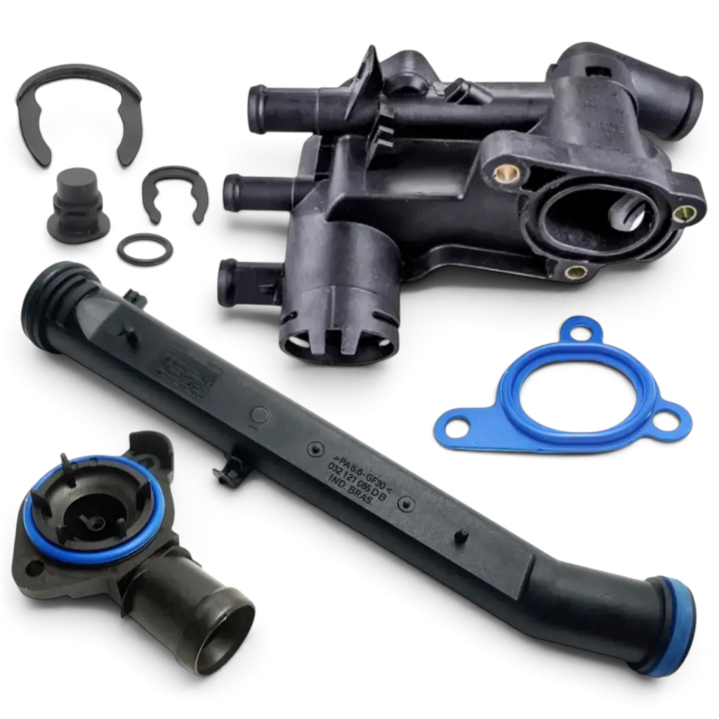 KIT CARCAÇA DA VÁLVULA TERMOSTÁTICA VOLKSWAGEN GOL G5 G6 FOX SPACEFOX VOYAGE SAVEIRO POLO GOLF