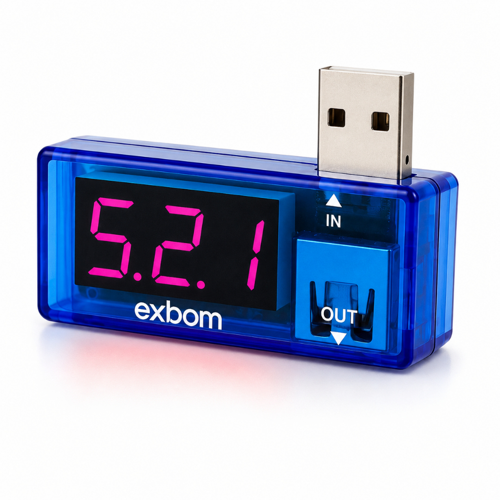 Testador USB de Voltagem e Amperagem Voltímetro Universal Exbom