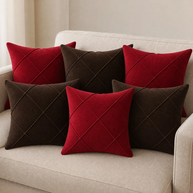 Capas de Almofada Suede Luxo 40x40 para Sofá Sala Quarto com Zíper — foto 3