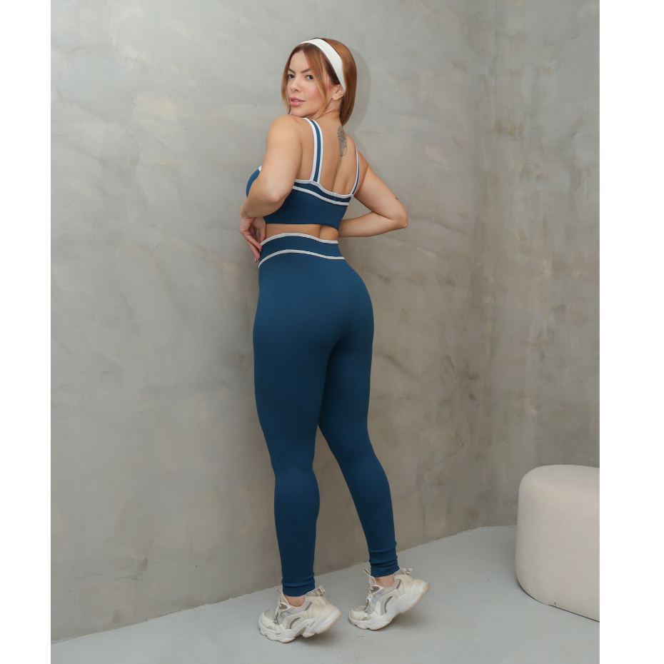 Conjunto Fitness Feminino Esportivo Top Cruzado e Legging Cintura Alta Academia SD4138 · foto 2