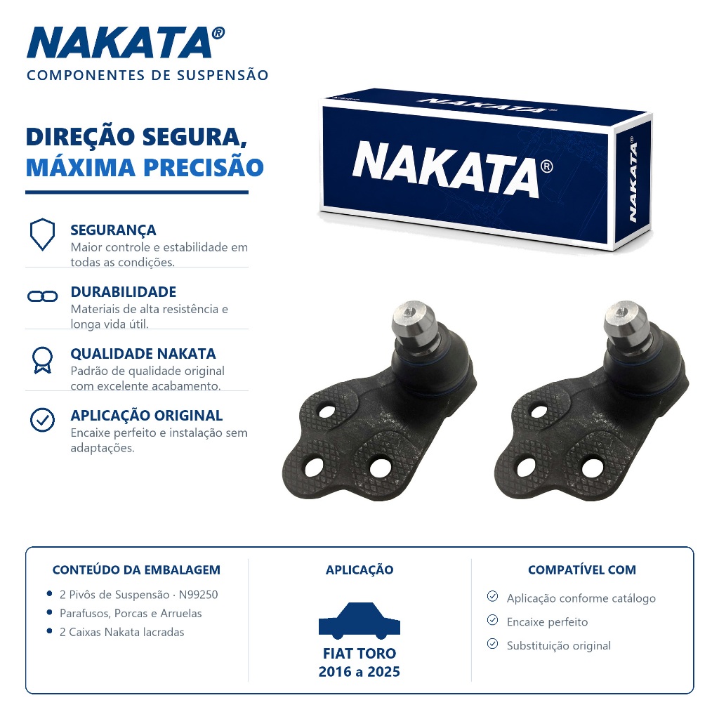 Par Pivo suspensão Fiat Toro 2016 a 2025 Nakata