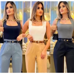 Body Feminino Regata Alça Larga Decote Quadrado Suplex Tecido Duplo - Elegância e Conforto Tendencia