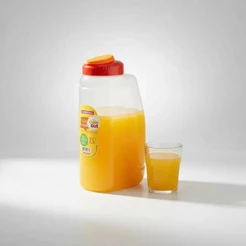 Garrafa Plástica 2,5L Sanremo Retangular Com Tampa Para Geladeira Água Suco