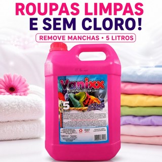 Alvejante Sem Cloro Tira Manchas 3 Em 1 Vanixx Jholimp 5L