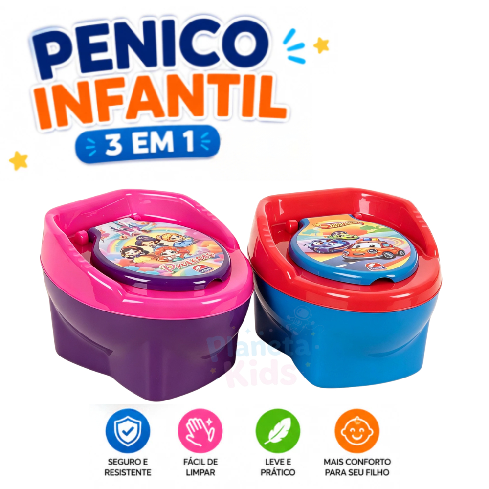 Penico Infantil 3 em 1 Com Redutor De Assento Menino Menina