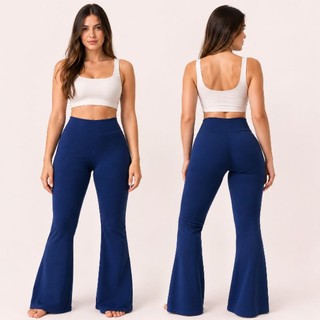 Calça Legging Flare Bailarina Cintura Alta Boca de Sino Academia Fitness
