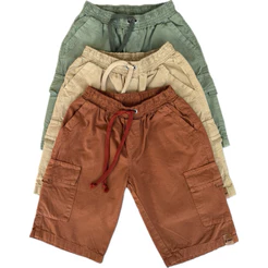 BERMUDA CARGO MASCULINO INFANTIL E JUVENIL COM ELASTICO PARA MENINOS.