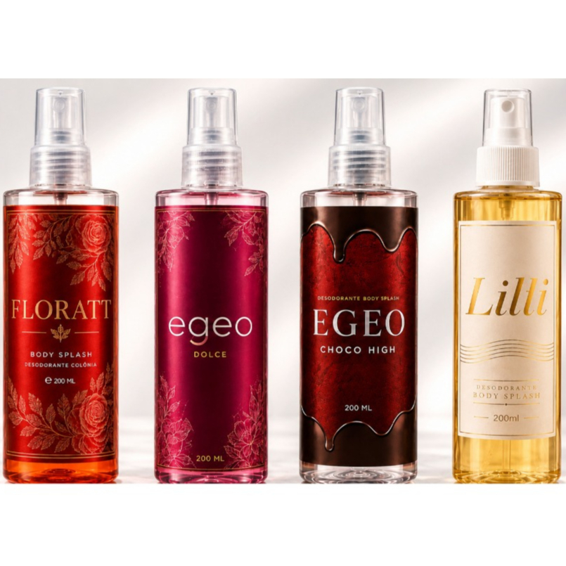 Kit 4 Perfume Body Splash Feminino todos momentos mulheres cheirosas e sedutoras