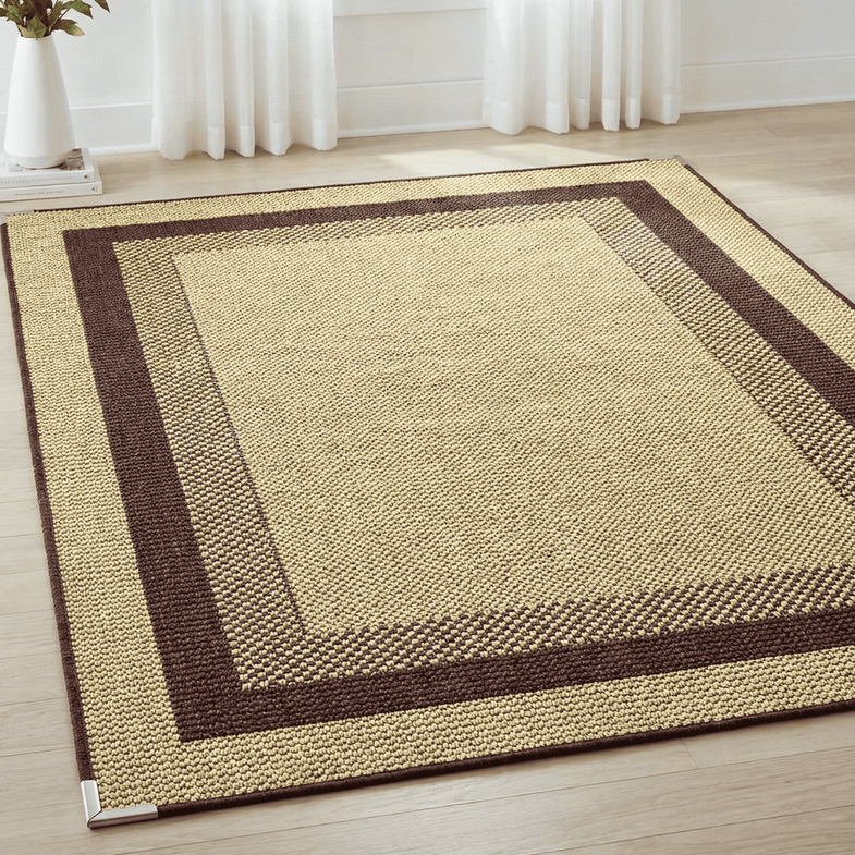 Tapete Sala Sisal Marrom Bege Antiderrapante 100 x 150 Decoração Moderno Quarto Com Ponteiras