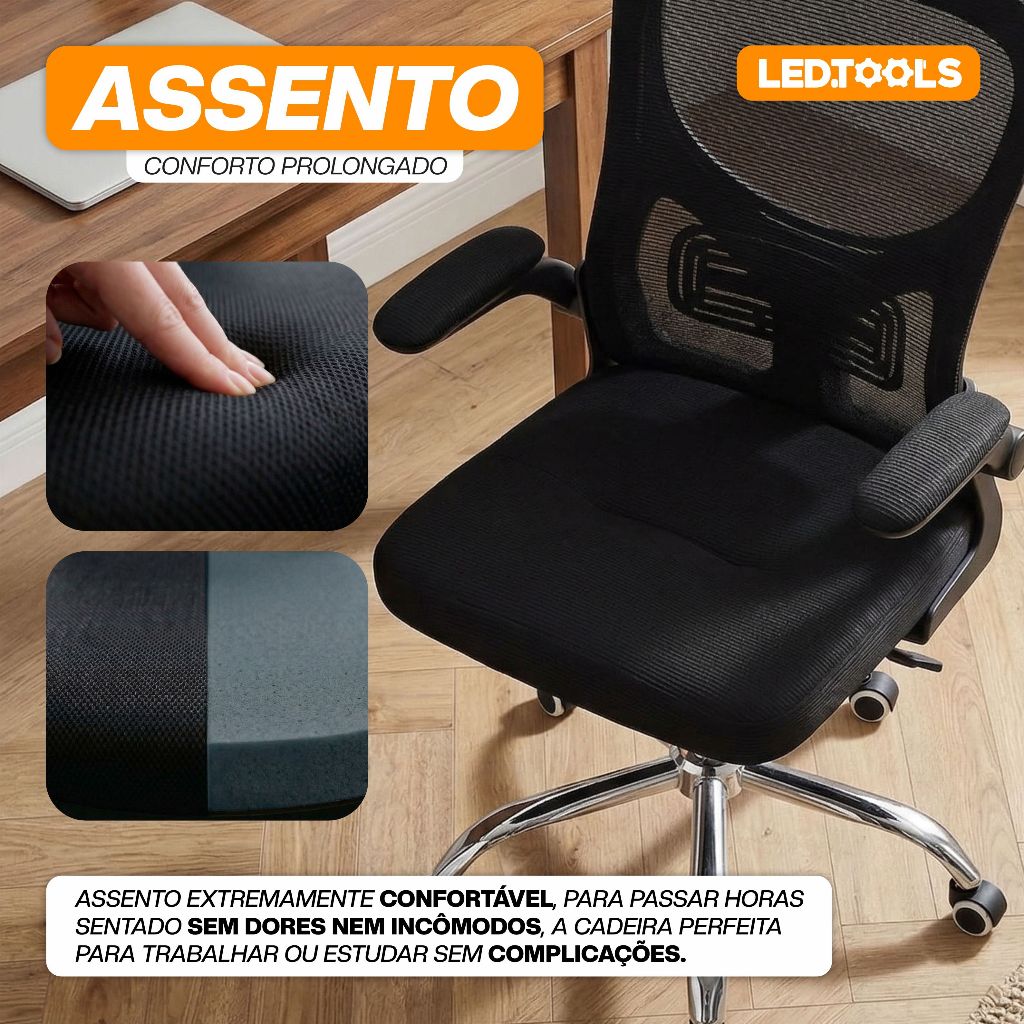 Cadeira Executiva para Reunião Ergonômica Base Giratória e Conforto Premium · foto 2