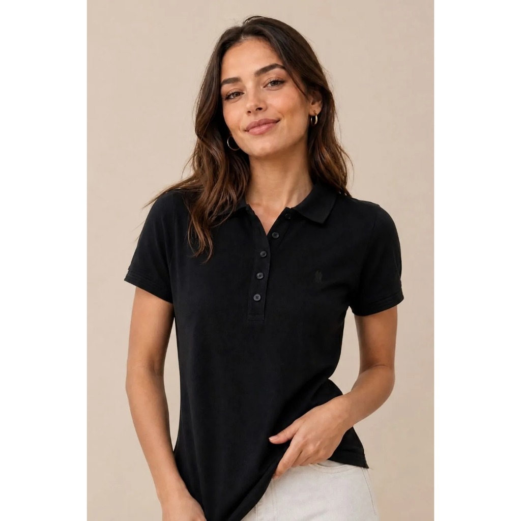 Polo Feminina Premium Polo Wear Preto