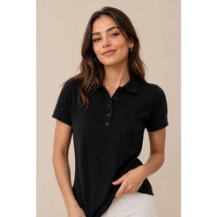 Polo Feminina Premium Polo Wear Preto
