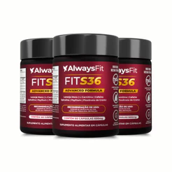 Kit 3 FitS36 AlwaysFit | Psyllium + Spirulina + Picolinato de Cromo + Cafeína + L-Carnitina | 60 Cápsulas