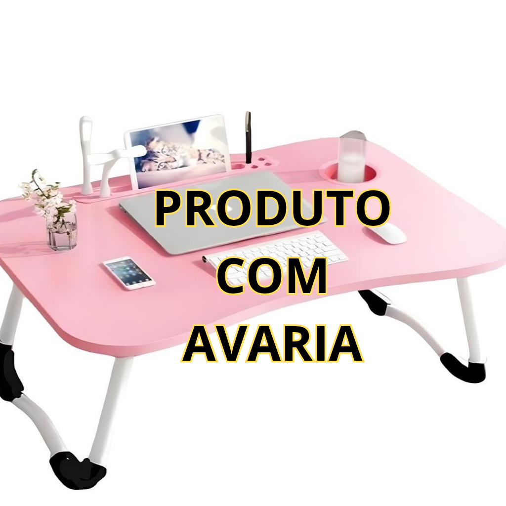 Mesa Para Notebook Dobrável Rosa Portátil Com Usb Ventilador Iluminação Home Office Cama AVARIA