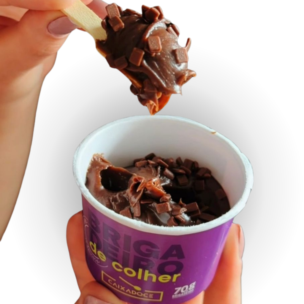 Kit 12 Brigadeiros de Colher Cremosos 70g - Sem Glúten com Colher - CAIXADOCE (Escolha os Sabores)