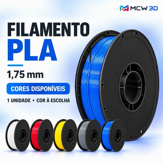 PLA Filamento Premium 1Kg 1.75mm Impressão 3D Alta Qualidade Profissional Varias Cores