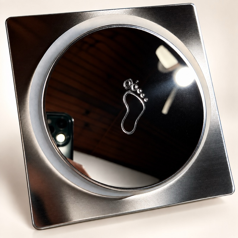 Ralo Click Inteligente Quadrado Cromado em Aço Inox 10x10 cm Banheiro Veda Cheiro Anti Mau Cheiro
