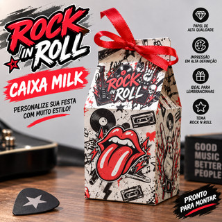 Caixinha Milk Rock n Roll lembrancinha de aniversário Rock in Rio