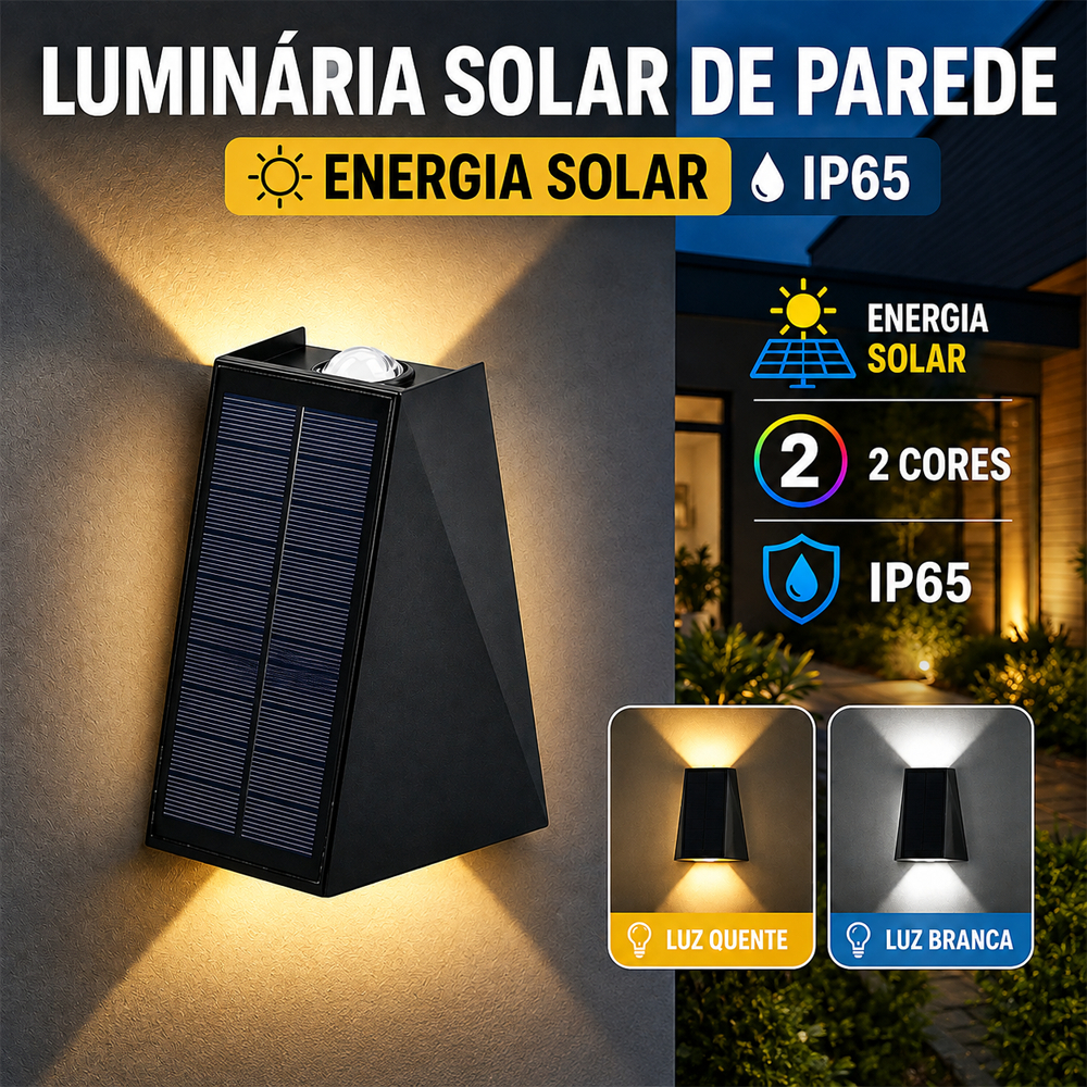 Kit 1/2/4 Luz Solar LED de Parede, Arandela Solar Externa com Sensor Automático À Prova D'Água para Jardim Muro Casa