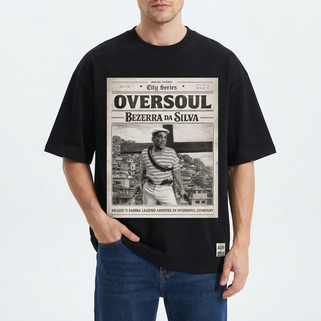 Camiseta Oversized Estampada Streetwear Unissex Modelagem Ampla Manga Curta