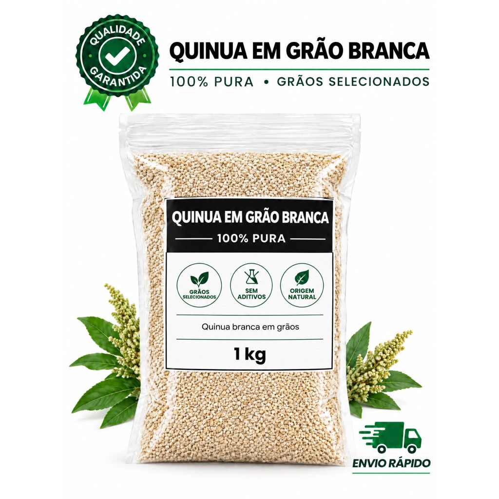 Quinua Quinoa em Grão Branca Pura 500g ou 1kg - Envio Imediato