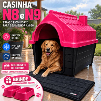 Casinha Plástica Desmontável Cachorros Cães Grande Porte N8 N9