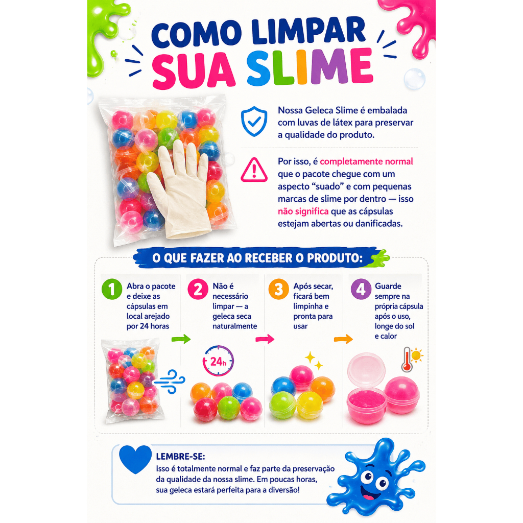 Kit Geleca Slime P/ Festa Lembrancinha Infantil Aniversario Prenda Criança Estilo Amoeba Colorida · foto 2