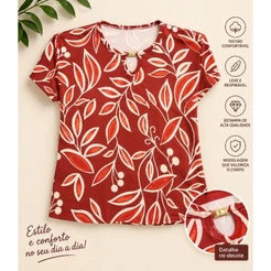 Blusas feminina Flórida casual tecido Visco lycra, conforto e leveza para seu dia a dia.