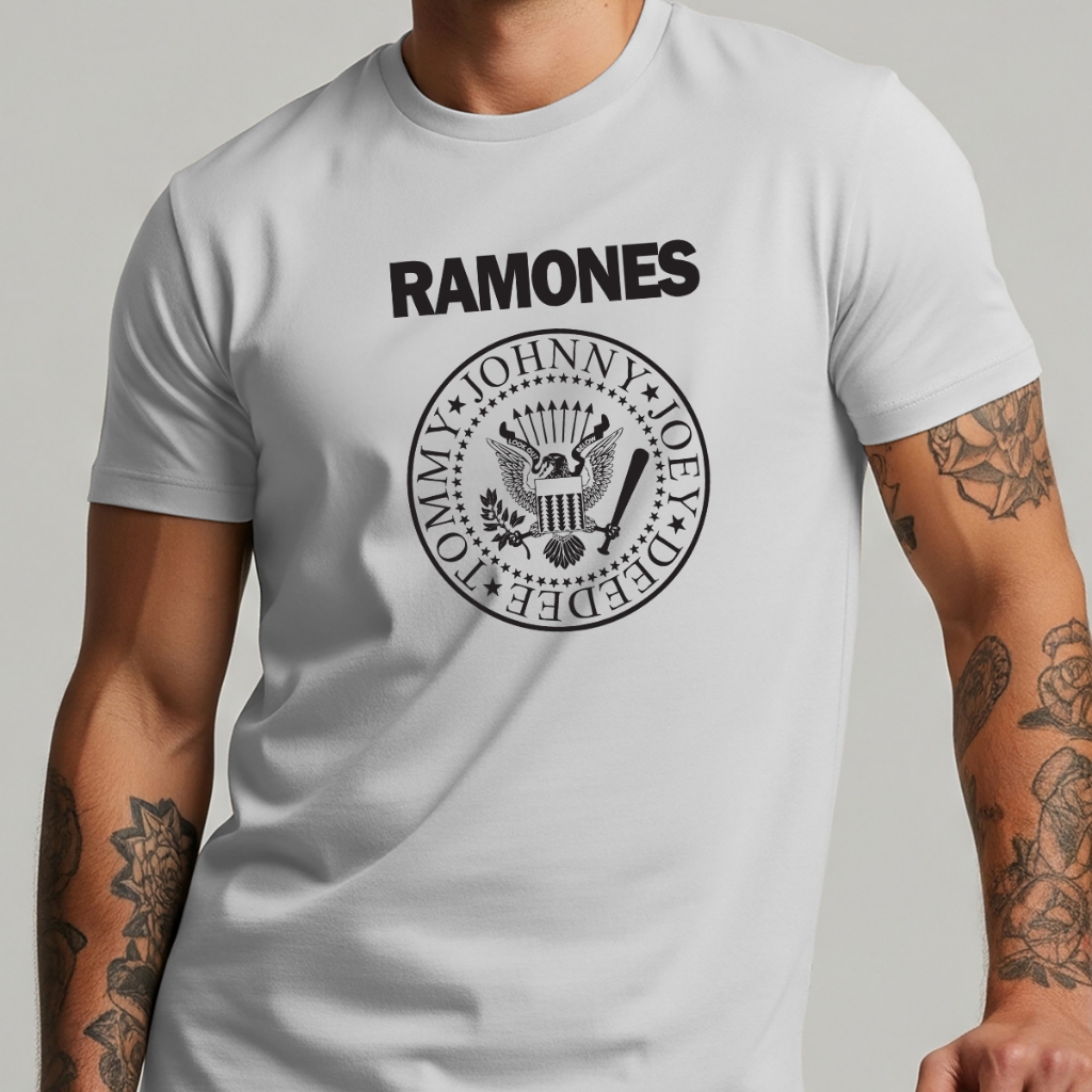 Camiseta Camiseta Ramones Banda de Rock Unissex Algodão Premium Blusa — imagem 2 de 2