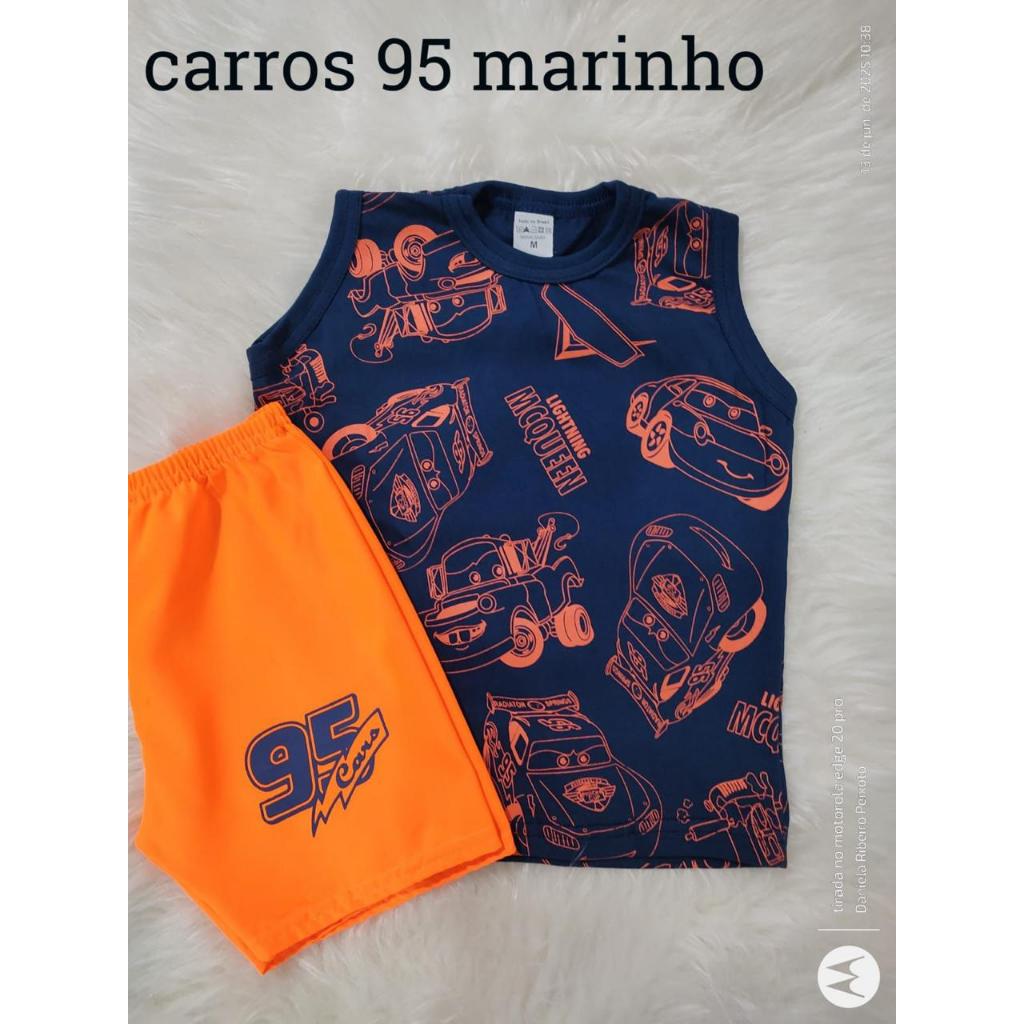 Conjunto Infantil tematico Heroi kit regata e bermuda 100%algoão carros,Homem aranha, Hulk, Mickey