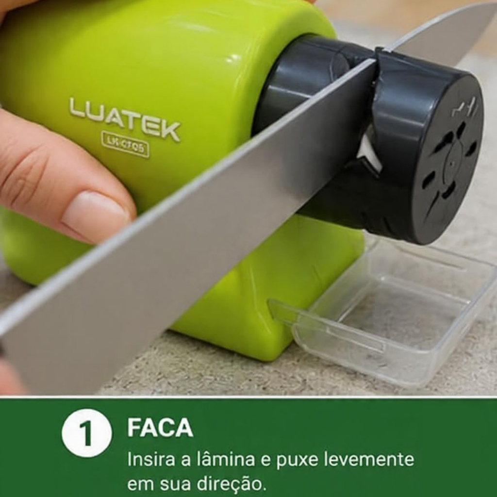 Afiador de Facas Elétrico e Portátil 3 em 1 Sem Esforço - Serve em Facas, Tesouras e Chaves — imagem 2 de 2