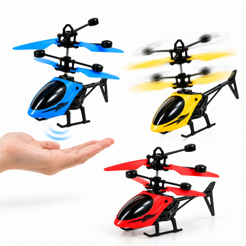Mini Brinquedo Helicóptero Drone Voador Com Sensor De Movimento Indução Recarregavel Cabo Usb Interativo - Castela