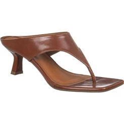 Tamanco Feminino Tira Larga de Dedo Salto Taça Kitten Baixo Bico Quadrado Aberto Elegante Moss GiGiL