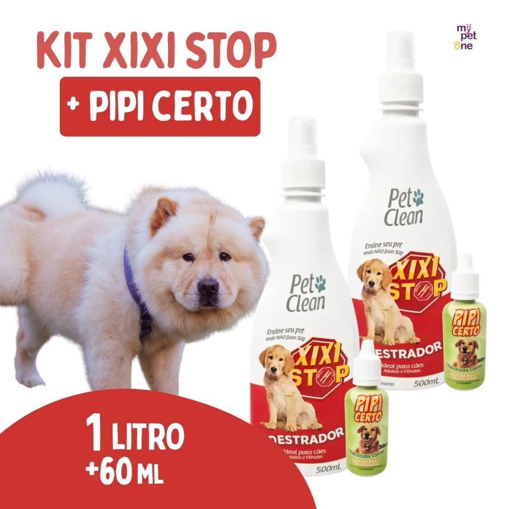 Kit 2 Educador Sanitário Pet Clean Xixi Stop + Pipi Certo para Cães