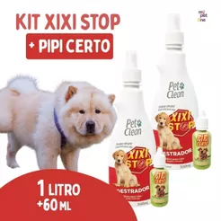 Kit 2 Educador Sanitário Pet Clean Xixi Stop + Pipi Certo para Cães