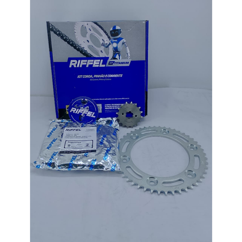 Kit Relação Transmissão Tração Andamento Honda NxR Bros 160 2015 à 2026 Original Riffel · foto 2