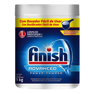 Finish Advanced Detergente para Lava Louças em Pó, Sabão Limpeza Profunda, 1kg